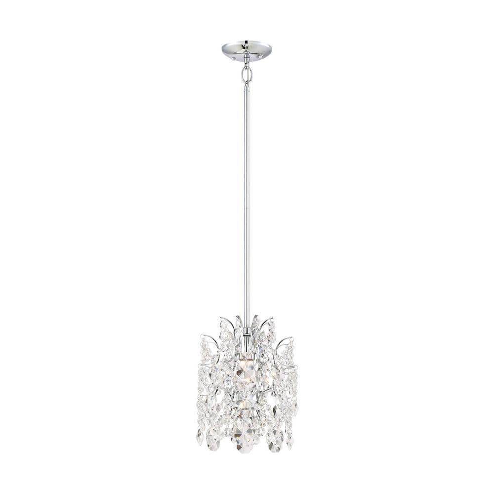 Isabella's Crown Chrome Mini Pendant with Clear Crystal Accents