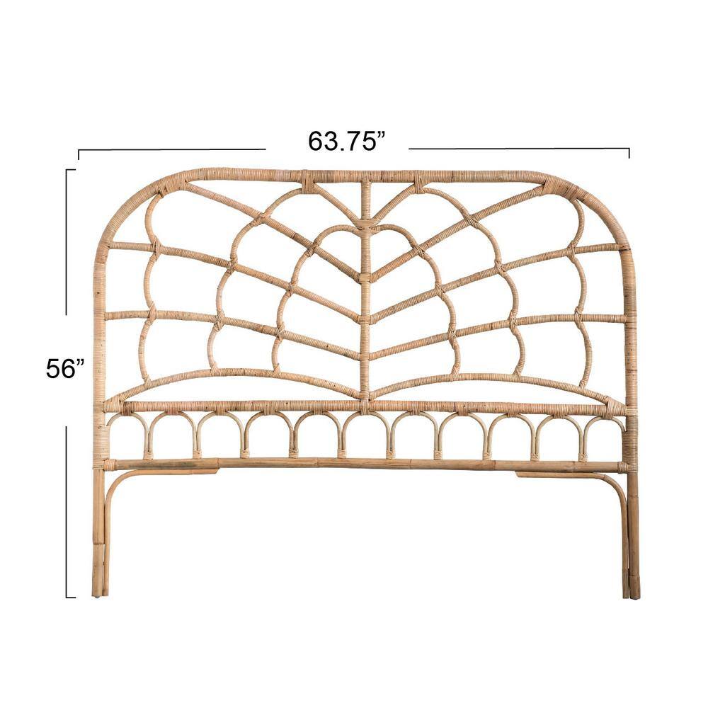 Natural Rattan Arched King Headboard