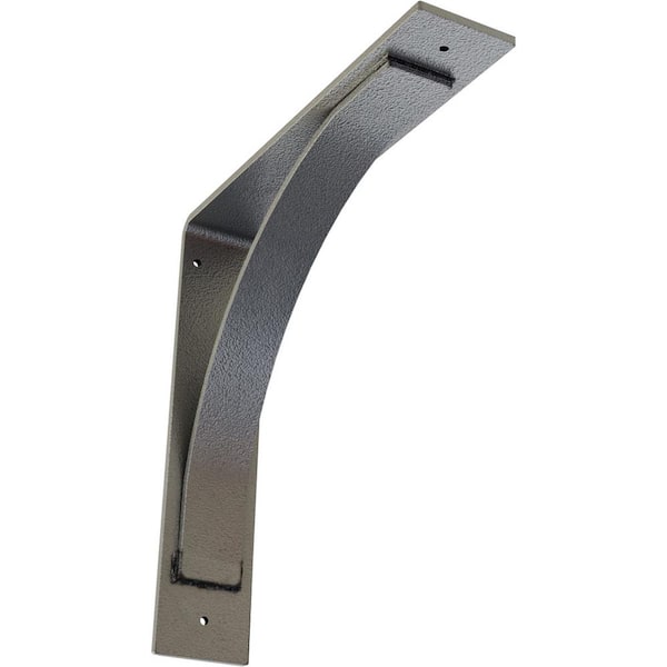 Ekena Millwork 3 in. W x 14 in. H x 14 in. D Hammered Silver Morris Steel Bracket
