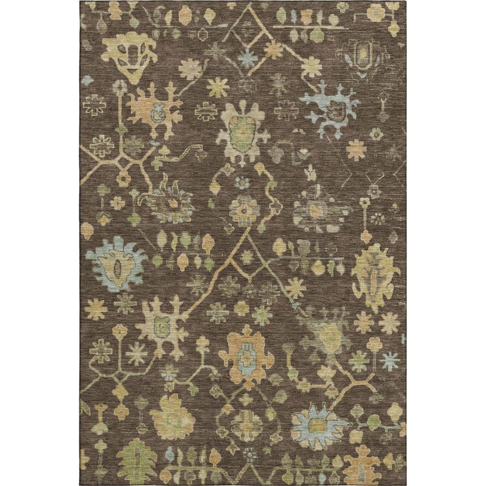 Mayfield Premium Machine Washable Abstract AMF1930 Brown 3 ft. x 4 ft. Area Rug price history on PriceWatchPro