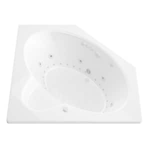 Malachite 5 ft. Acrylic Corner Drop-in Whirlpool Air Bathtub in White