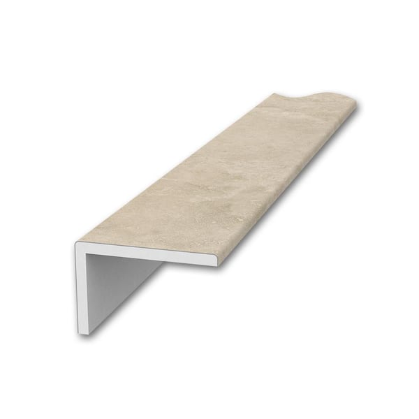 FlexStone 3 in. x 96 in. Remodel Trim with 2 in. Lip in Creme Travertine