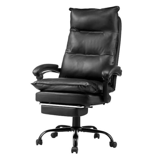 Executive Office Chair with Footrest, 400 lb. Capacity Office Chair with Lumbar Pillow, Heavy Duty Ergonomic Chair Metal