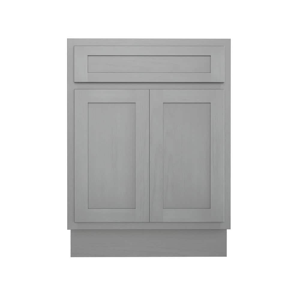 Silver 24" Double Shutter Door Bathroom Vanity Cabinet