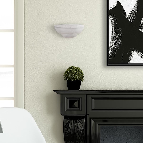 Designers Fountain Monetta 12.5 in. 1-Light White Contemporary Wall Sconce with Paintable Ceramic White Shade