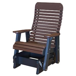 Signature 1-Person Weathered Wood Plastic Outdoor Glider