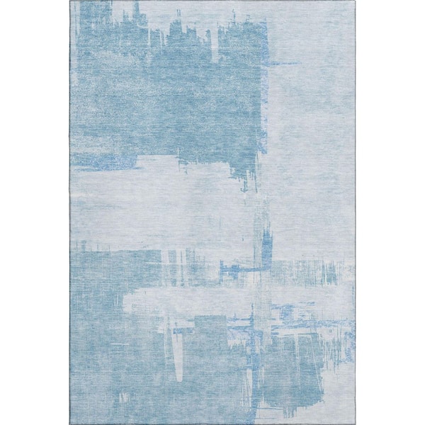 Addison Rugs Mayfield Premium Machine Washable Indoor/Outdoor Geometric AMF624 Sky 10 ft. x 14 ft. Area Rug