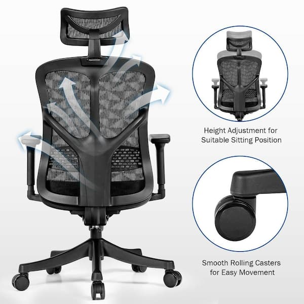 Ergonomic Office Chair Mesh - Seat Depth Adjustable Home Office