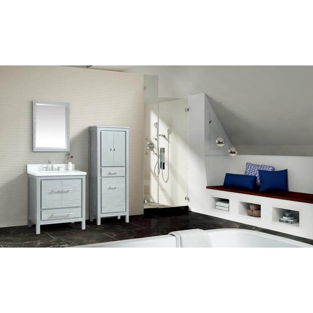Contemporary Sea Salt Gray Wood Bathroom Vanity Mirror 32" x 24"