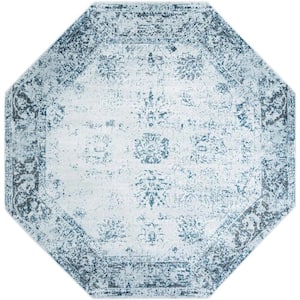 Sofia Casino Light Blue 7 ft. 10 in. x 7 ft. 10 in. Area Rug