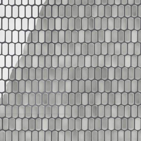 Hudson Capsule Grey Eye 12 in. x 13 in. Porcelain Floor and Wall Mosaic Tile (11.4 sq. ft. /Case)