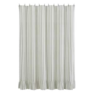 Finders Keepers 72 in. W x 72 in. L Cotton Shower Curtain in Soft White Khaki