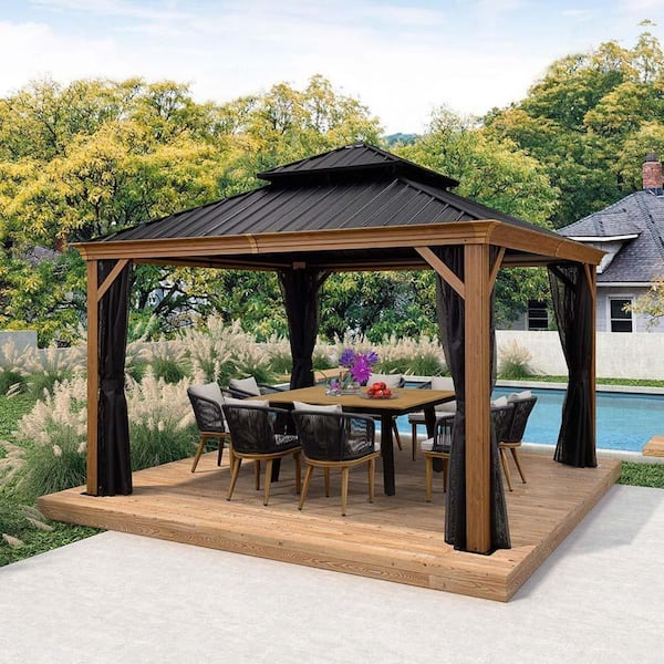 Purple Leaf Ft X Ft Hardtop Gazebo Galvanized Steel Roof Gazebo