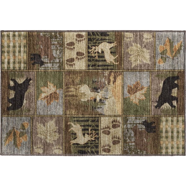 Mayfield Premium Machine Washable Abstract AMF2448 Chocolate 2 ft. x 3 ft. Accent Rug