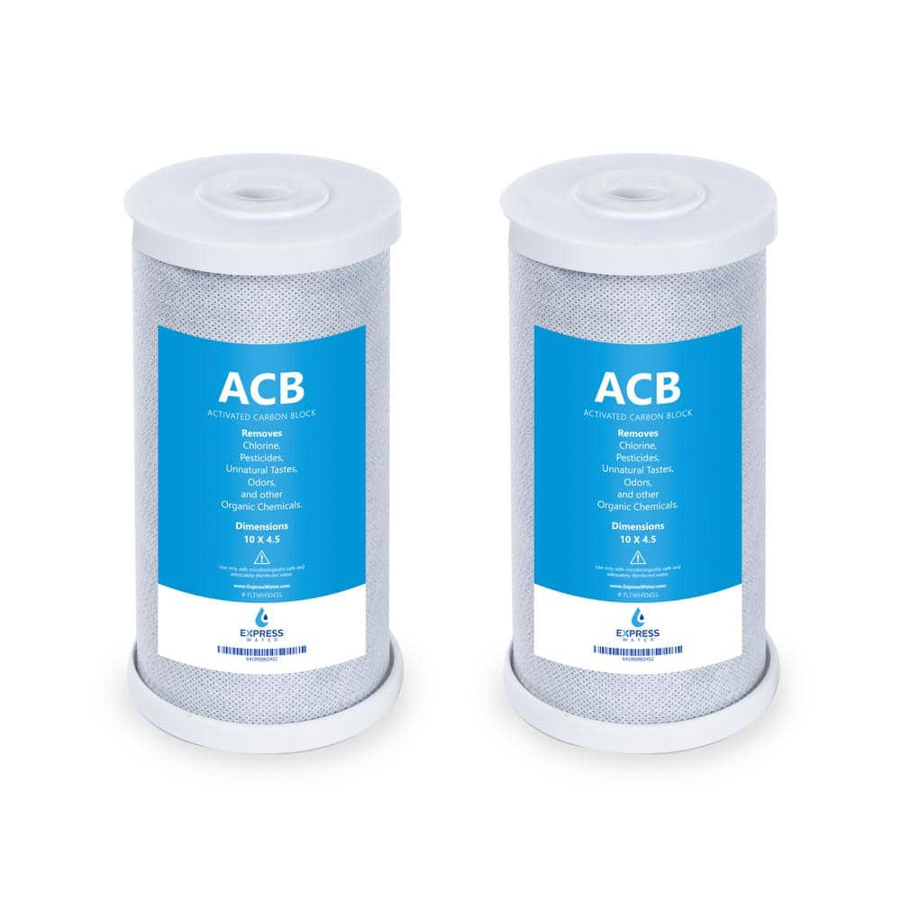"2 Pack Big Blue Activated Carbon Block Water Filter - Whole House - 5 Micron - 4.5"" x 10"" inch" price history on PriceWatchPro
