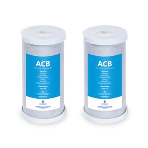 2 Pack Big Blue Activated Carbon Block Water Filter - Whole House - 5 Micron - 4.5" x 10" inch