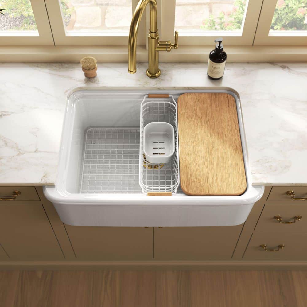 KOHLER Audrine by Studio McGee 32.5 in. Farmhouse/Apron-Front Single ...