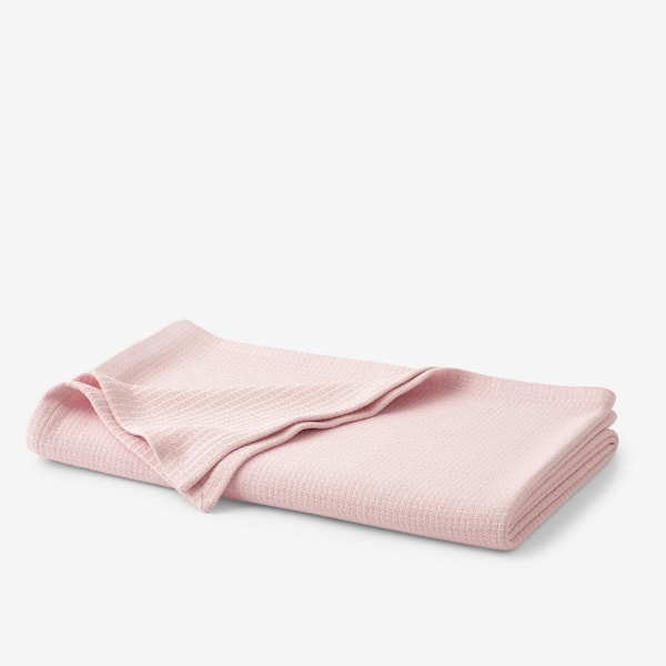 The Company Store Cotton Weave Blush Cotton Twin Blanket