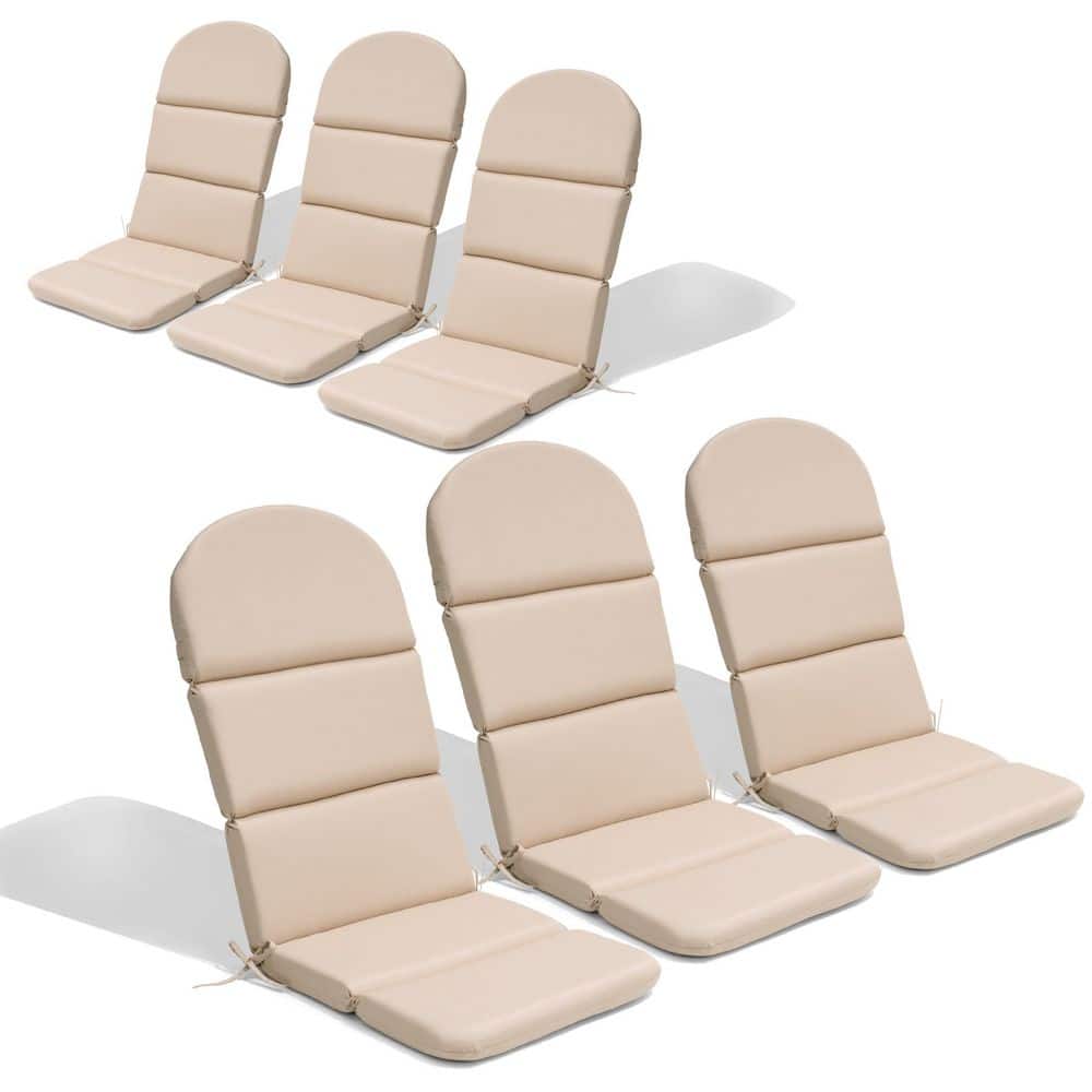 50 in. x 20 in. x 2.36 in. Outdoor Adirondack Chair Cushion in Beige 6 Pieces Patio Deep Seat Cushions with 28D Sponge