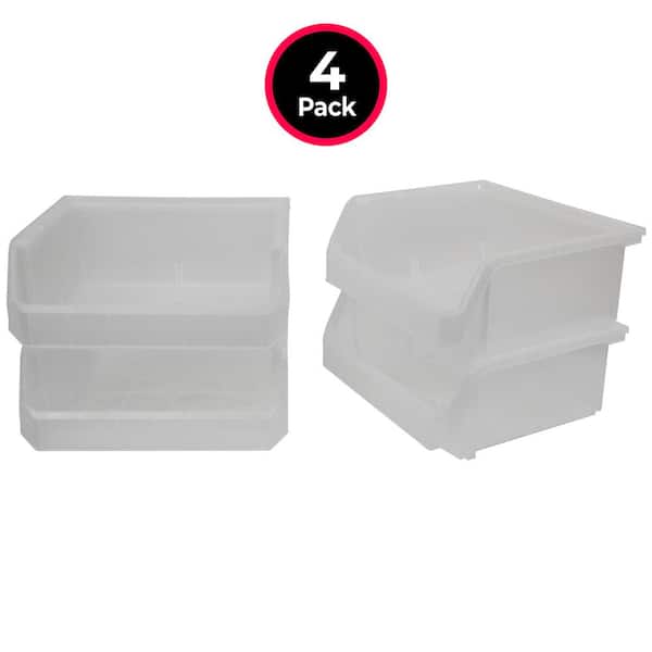 Extra Large 14.75 L x 16.5 W x 7 H Clear Plastic Stackable Storage Bin Containers/ Storage Totes for Organizing (4-Pack)