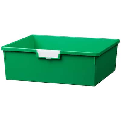 green plastic tote