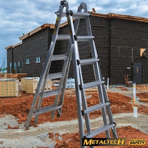 5-in-1 25-ft. Aluminum Telescoping Multi-Position Step Ladder, 300 lbs. Load Capacity, 26 ft. Reach, Type IA Duty Rating