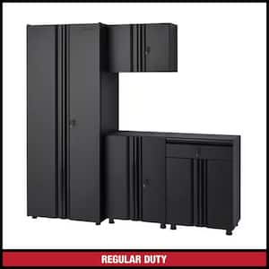 4-Piece Regular Duty Welded Steel Garage Storage System in Black