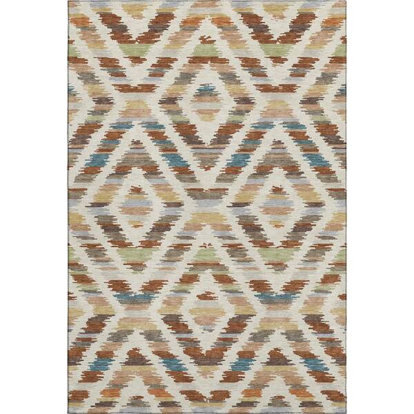 Mayfield Premium Machine Washable Abstract AMF2453 Paprika 10 ft. x 14 ft. Area Rug