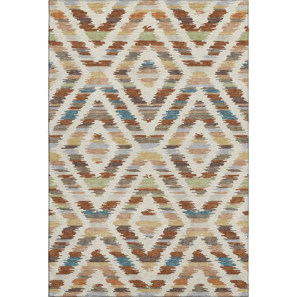 Mayfield Premium Machine Washable Abstract AMF2453 Paprika 5 ft. x 7 ft. 6 in. Area Rug price history on PriceWatchPro