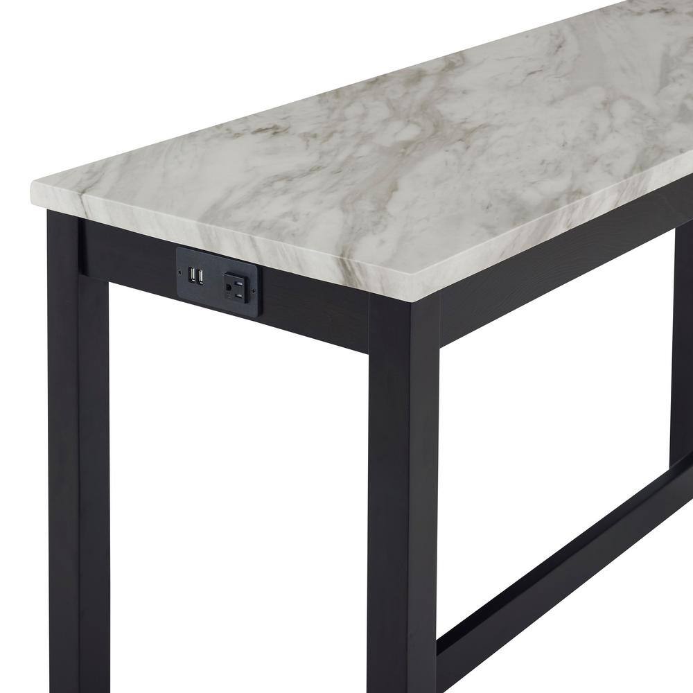 New Classic Furniture Celeste Collection 4 Pcs Wood Bar Set with Stools, Black/Gray