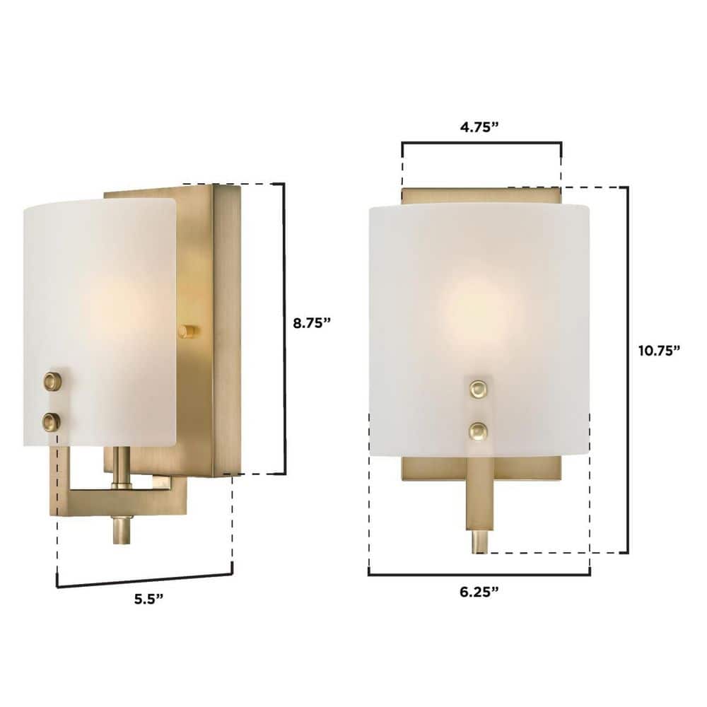 Enzo James 1-Light Brushed Brass Wall Sconce