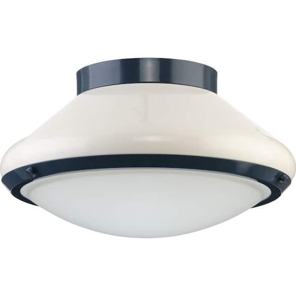 Progress Lighting Avec 12 in. 1-Light Pelagic Blue Coastal Flush Mount