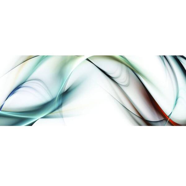 Yosemite Home Decor 23.6 in. H x 63 in. W "Red Blue Swirl I" Artwork in Tempered Glass Wall Art