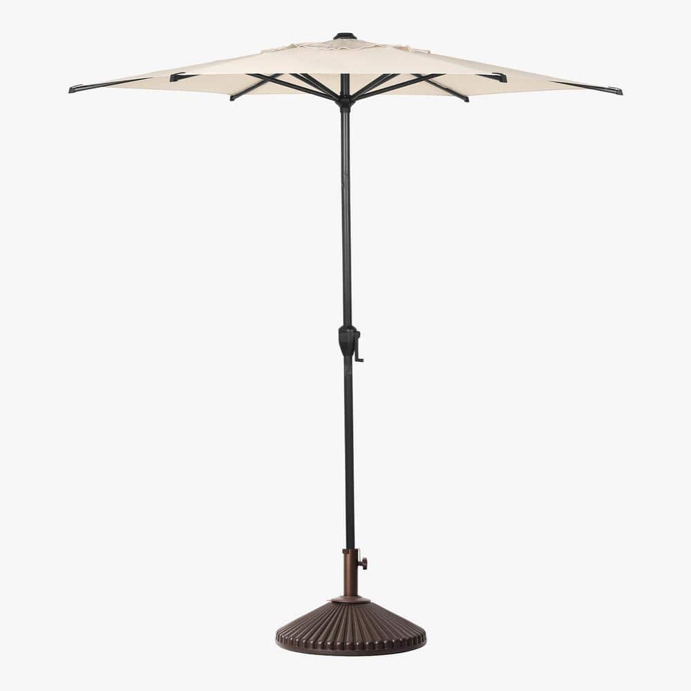 Bronze Wheeled Steel Umbrella Base with Decorative Patterns