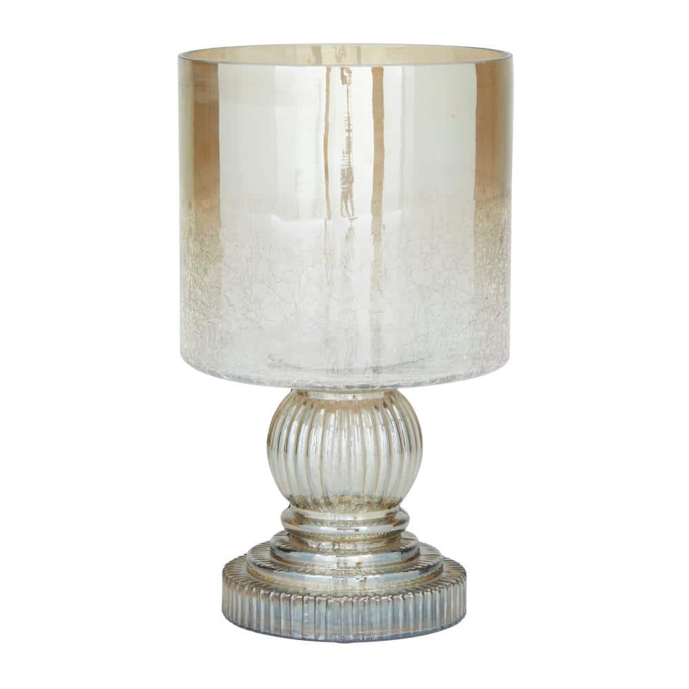 Brass and Glass 11" Traditional Hurricane Candle Lantern