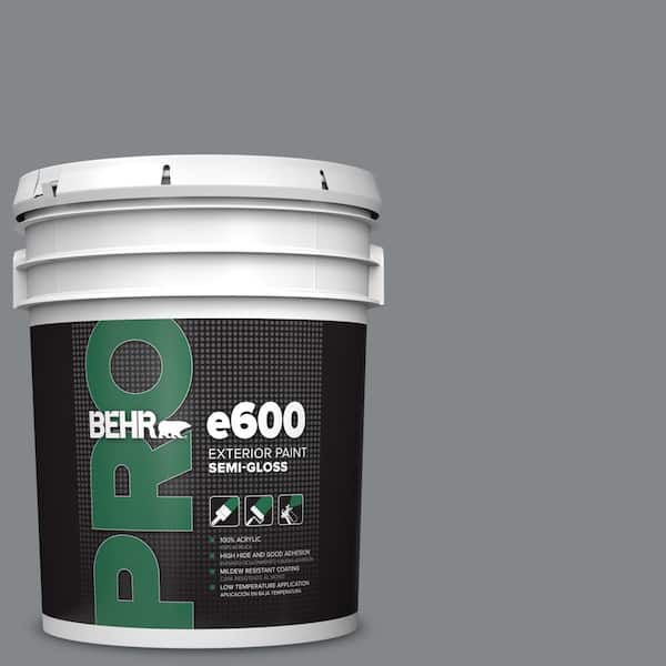 BEHR PRO 5 gal. #N500-5 Magnetic Gray color Semi-Gloss Acrylic Exterior Paint