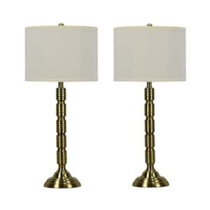 Fangio Lighting 24.25-30 in. Adjustable Antique Brass Metal Column