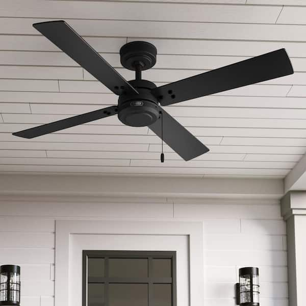 Midnight Prairie 52 in. Indoor/Outdoor Matte Black Standard Ceiling Fan