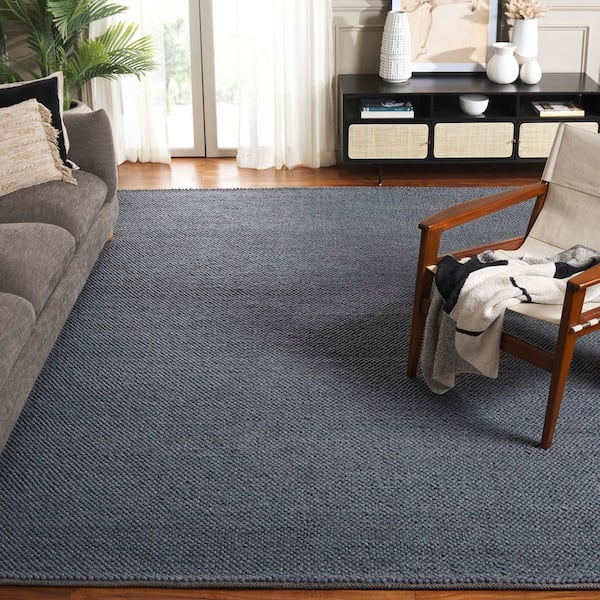 SAFAVIEH Natura 9 ft. x 12 ft. Dark Gray Textured Solid Area Rug ...