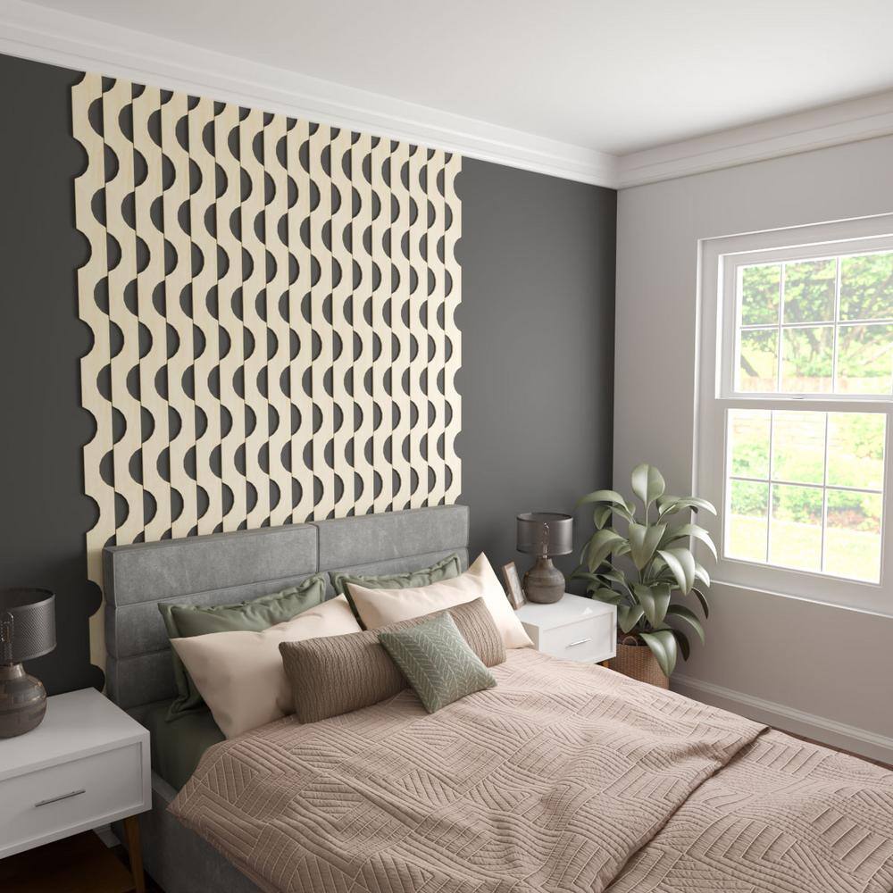 Pomeroy 47" Birch Adjustable Decorative Wood Slat Wall Panel Kit