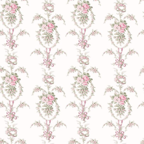 Rose Cheeks Party Pink Floral Cluster Wallpaper Sample