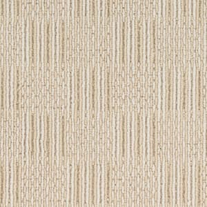 6 in. x 6 in. Pattern Carpet Sample - Upland Grid - Color Seashell