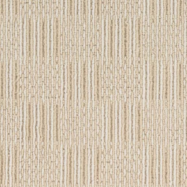 Natural Harmony 6 in. x 6 in. Pattern Carpet Sample - Upland Grid - Color Seashell