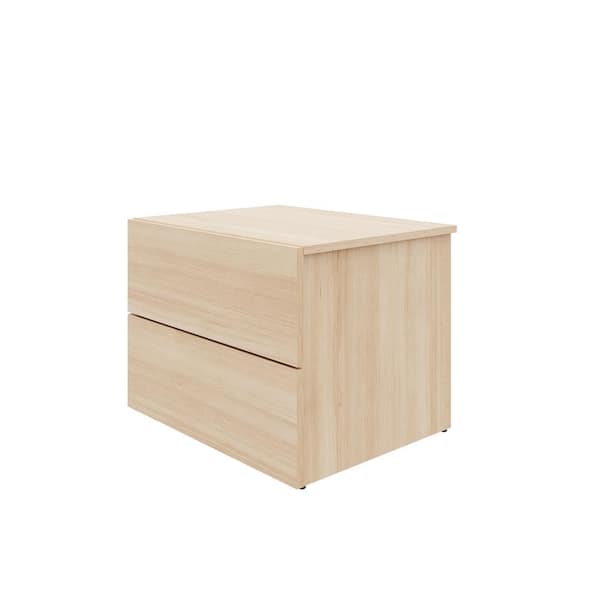 Nexera James Natural Blonde Oak 2 Drawer Nightstand 341183 - The