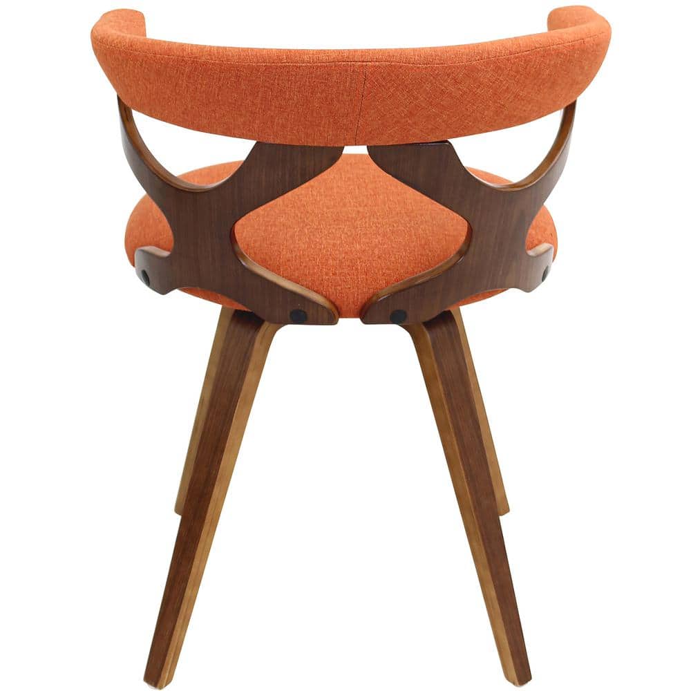 Gardenia Orange Mid-Century Modern Swivel Dining Chair