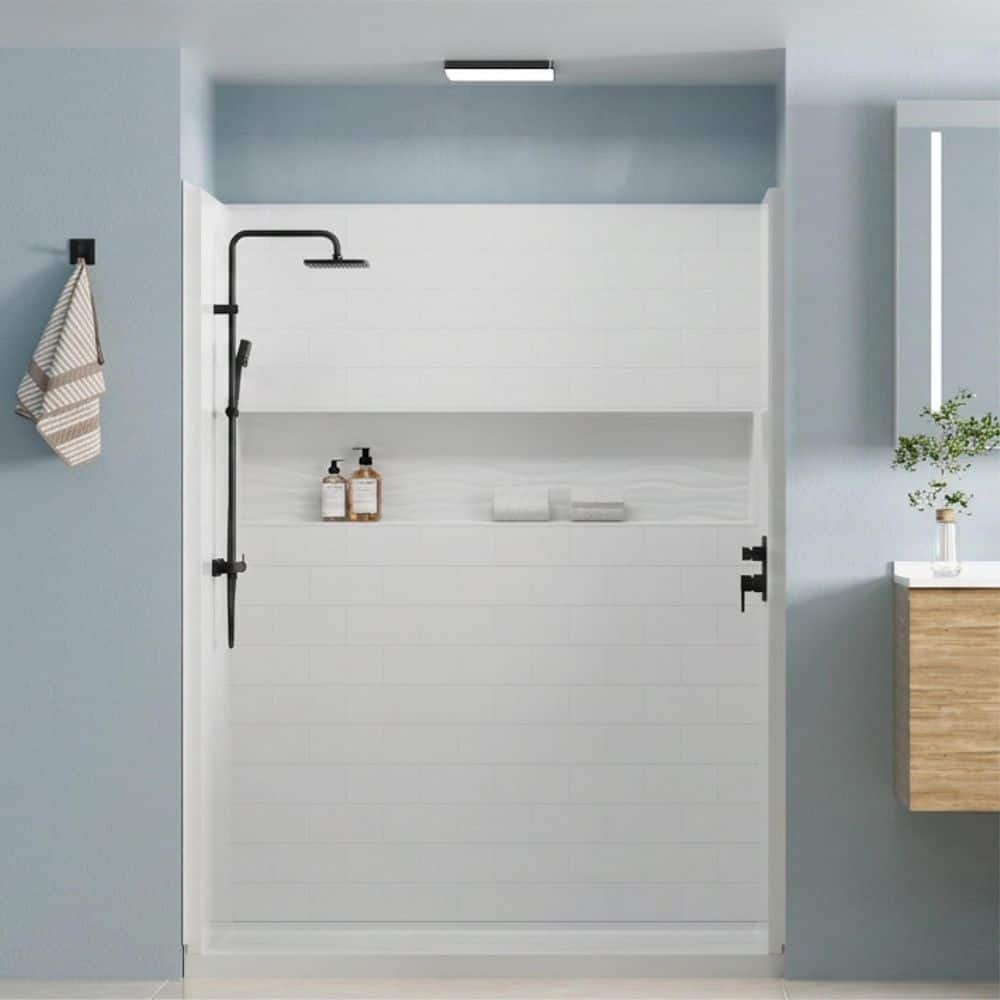 60 in. L x 32 in. W x 80 in. H Alcove Shower Base and 4-Piece Surround Combo Shower Stall/Kit with Niche and Left Drain price history on PriceWatchPro