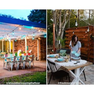 24 Bulbs 48 ft. Outdoor/Indoor Vintage Color Changing LED String Lights with Remote, Acrylic Edison Bulbs