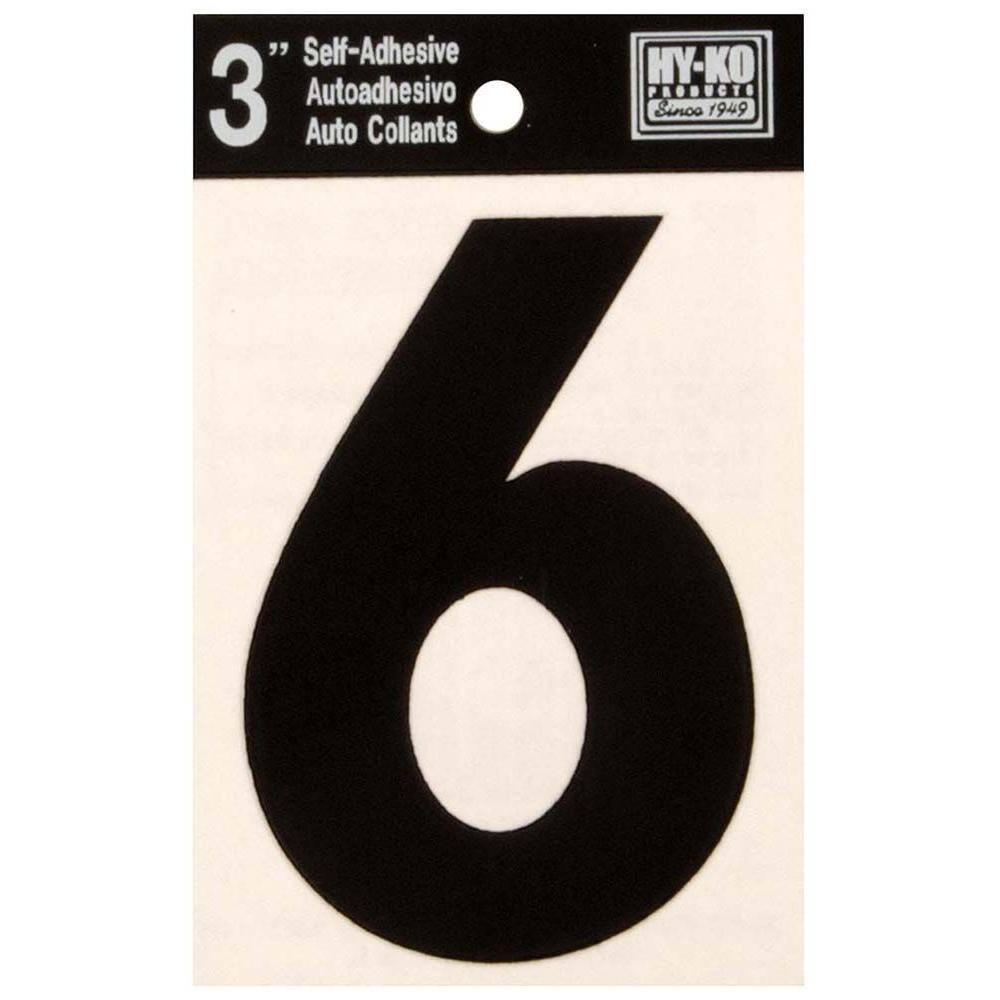 HYKO 3 in. SelfAdhesive Vinyl Number 630406 The Home Depot