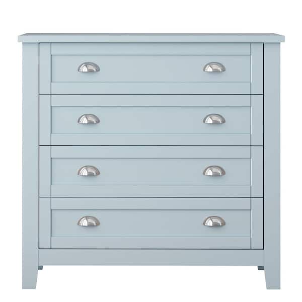 Unbranded 37.8 in. W x 17.7 in. D x 36.3 in. H Blue Linen Cabinet with Drawers for Living Room Kitchen