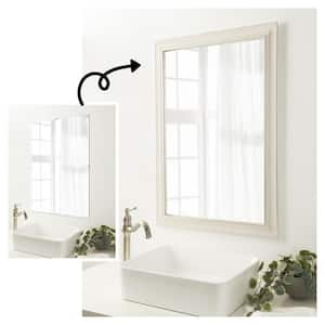 Mirror Makeover Trio White Wash Silver 43.25 in. W x 37.25 in. H Bathroom Mirror Frame Border Kit-Fits a 42x36 mirror